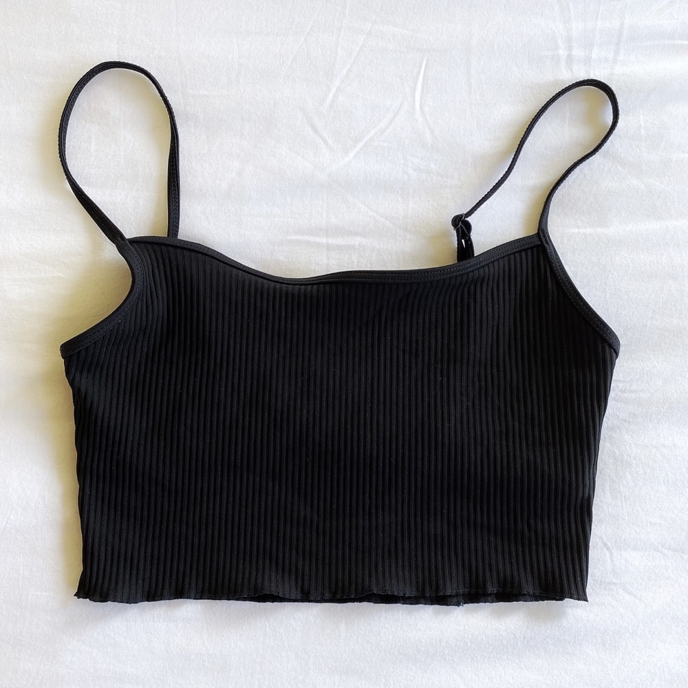 black cropped bikini top